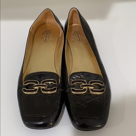 Coach Shoes - Coach patent Brown flats